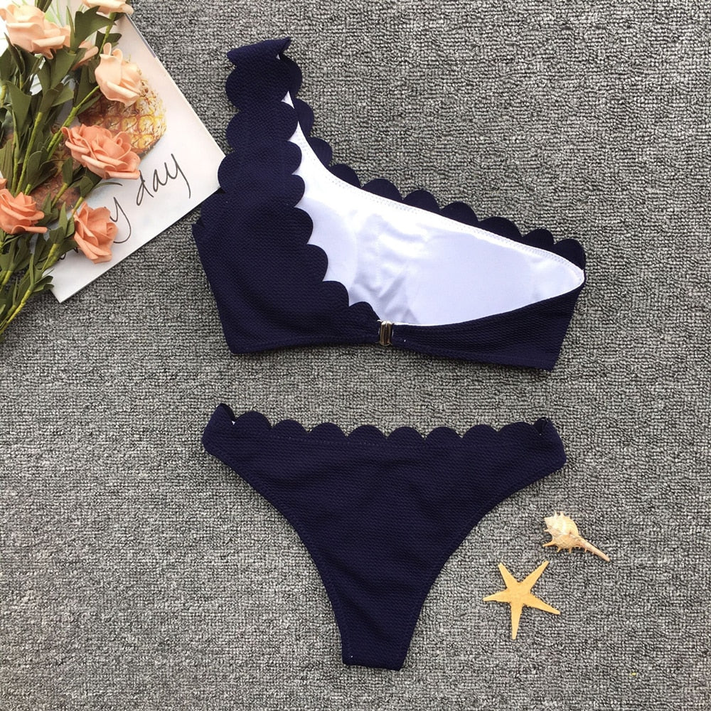 One Shoulder Brazilian Bikini Swimsuit