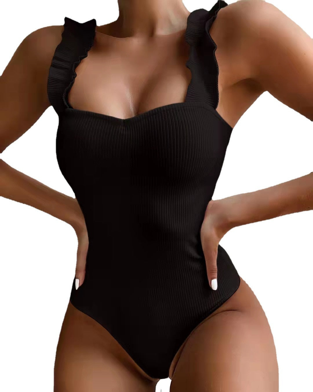 One Piece Ruffled Push Up Swimsuit